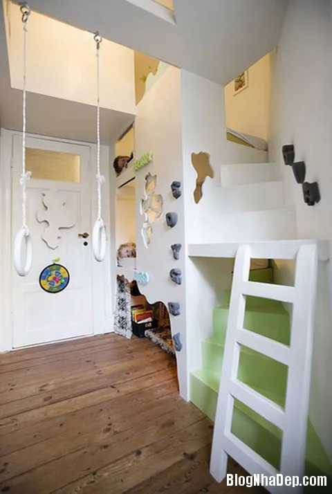 Phòng trẻ em dễ thương với sắc màu và nội thất hiện đại