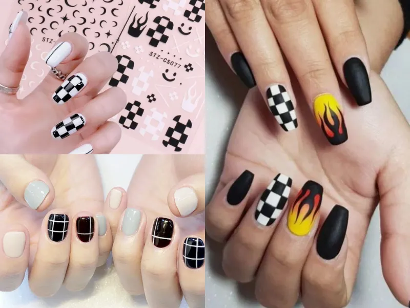 20+ mẫu nail caro trendy, xinh xắn, ấn tượng cho các nàng