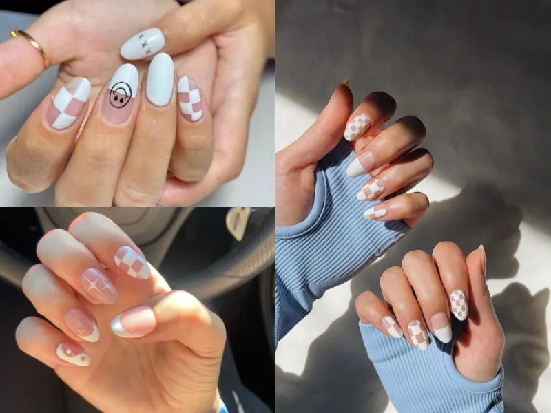 20+ mẫu nail caro trendy, xinh xắn, ấn tượng cho các nàng