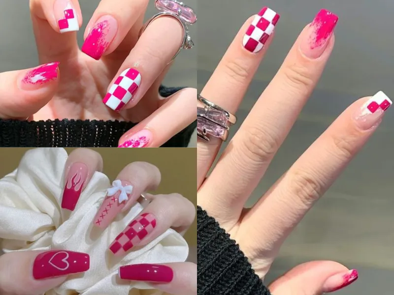 20+ mẫu nail caro trendy, xinh xắn, ấn tượng cho các nàng