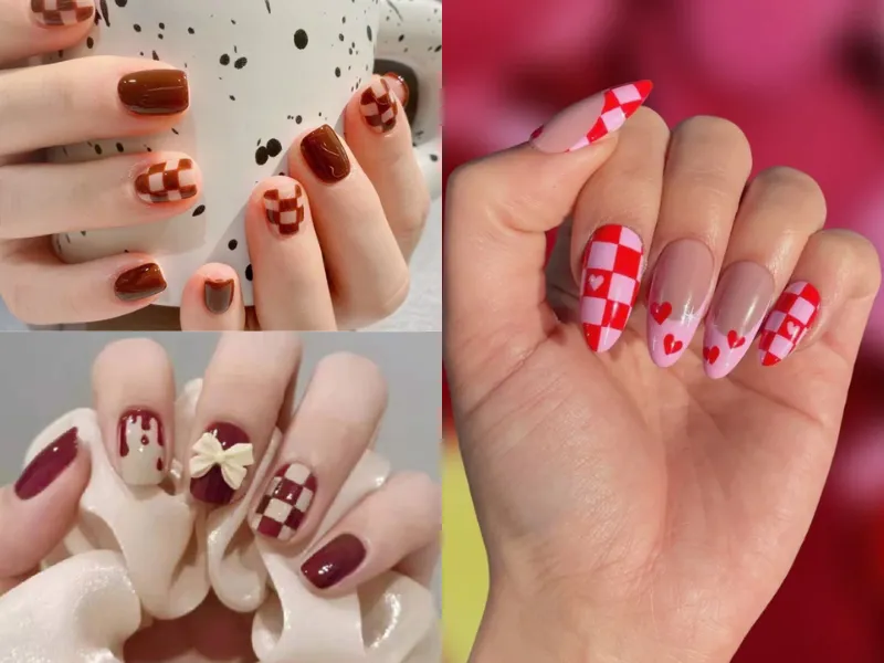 20+ mẫu nail caro trendy, xinh xắn, ấn tượng cho các nàng