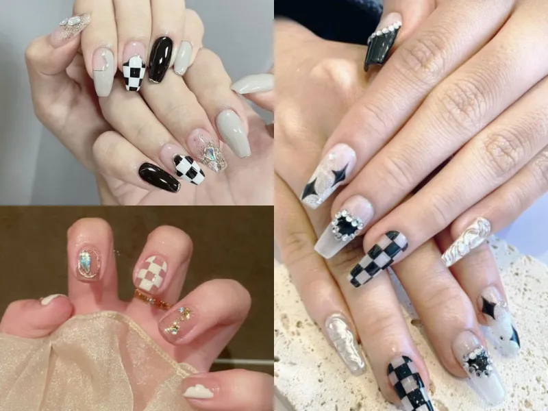 20+ mẫu nail caro trendy, xinh xắn, ấn tượng cho các nàng