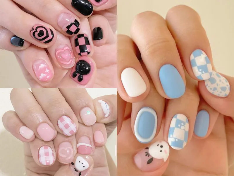 20+ mẫu nail caro trendy, xinh xắn, ấn tượng cho các nàng