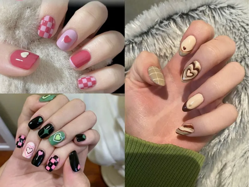 20+ mẫu nail caro trendy, xinh xắn, ấn tượng cho các nàng