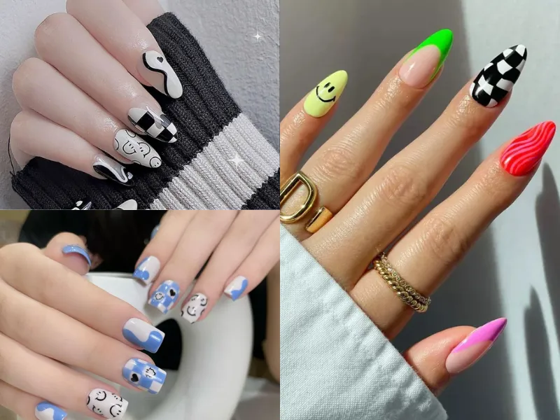 20+ mẫu nail caro trendy, xinh xắn, ấn tượng cho các nàng