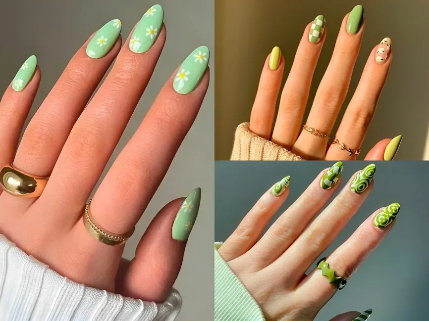 20+ mẫu nail màu xanh lá đẹp độc đáo và sành điệu