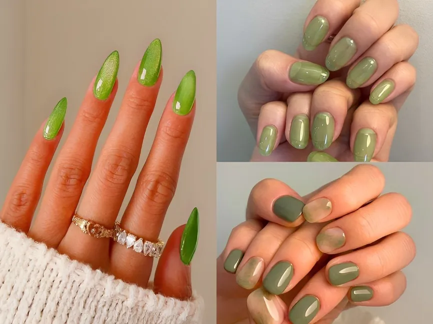 20+ mẫu nail màu xanh lá đẹp độc đáo và sành điệu