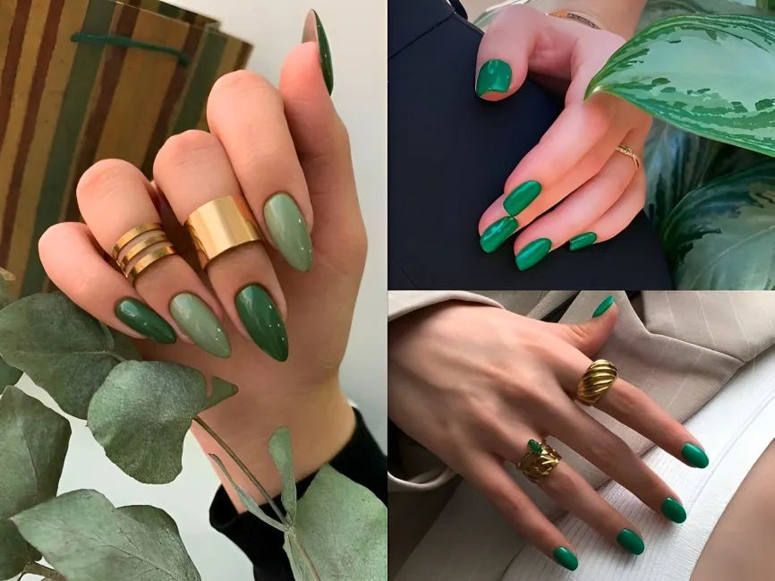 20+ mẫu nail màu xanh lá đẹp độc đáo và sành điệu