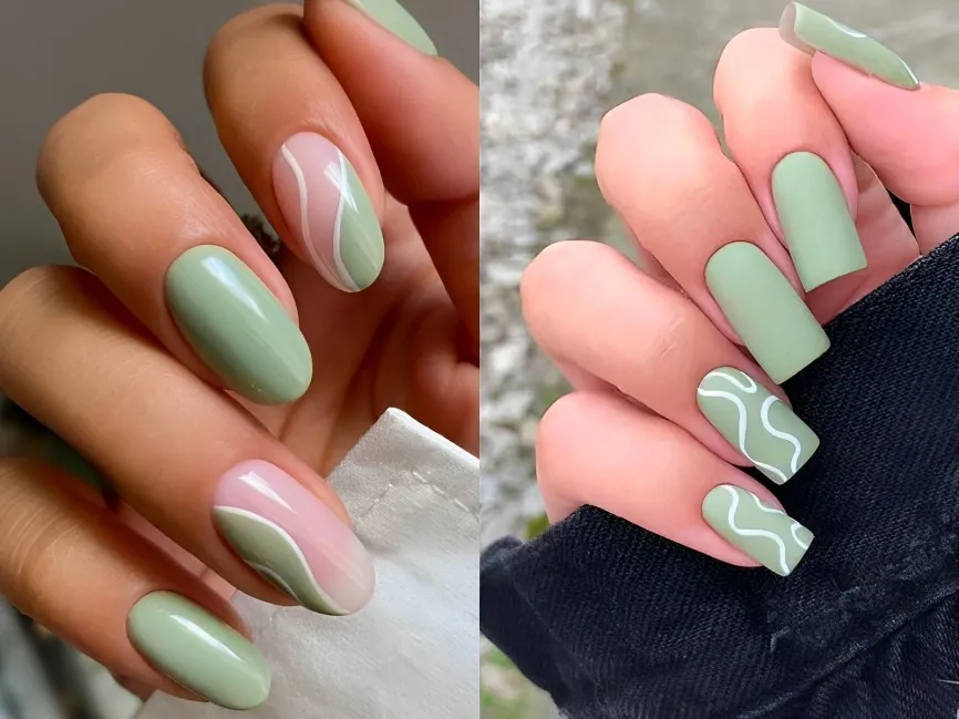 20+ mẫu nail màu xanh lá đẹp độc đáo và sành điệu