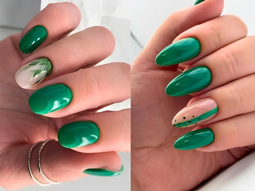 20+ mẫu nail màu xanh lá đẹp độc đáo và sành điệu