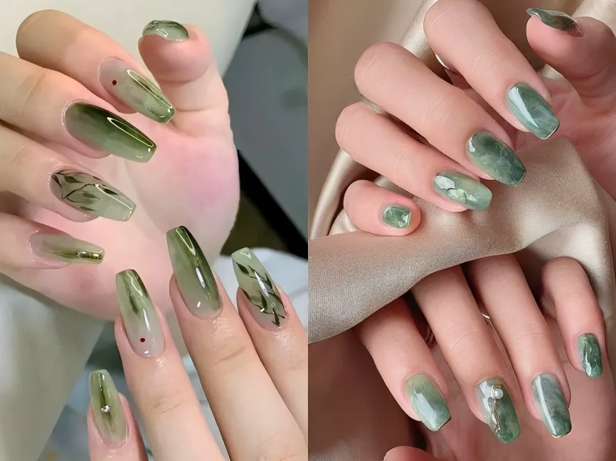 20+ mẫu nail màu xanh lá đẹp độc đáo và sành điệu