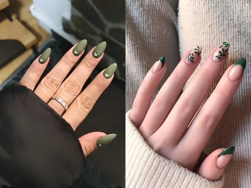 20+ mẫu nail màu xanh lá đẹp độc đáo và sành điệu