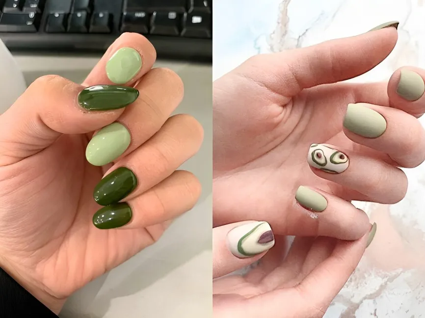 20+ mẫu nail màu xanh lá đẹp độc đáo và sành điệu