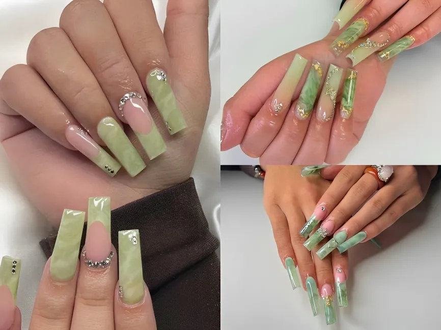 20+ mẫu nail màu xanh lá đẹp độc đáo và sành điệu