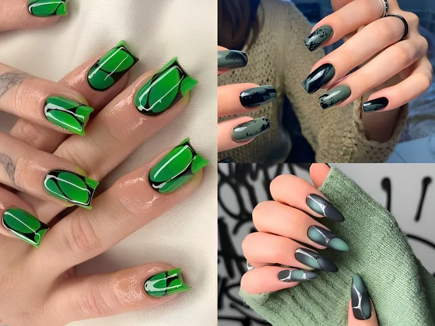 20+ mẫu nail màu xanh lá đẹp độc đáo và sành điệu