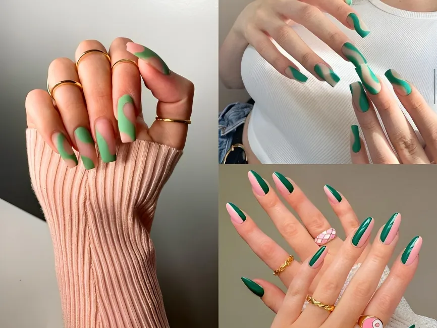 20+ mẫu nail màu xanh lá đẹp độc đáo và sành điệu