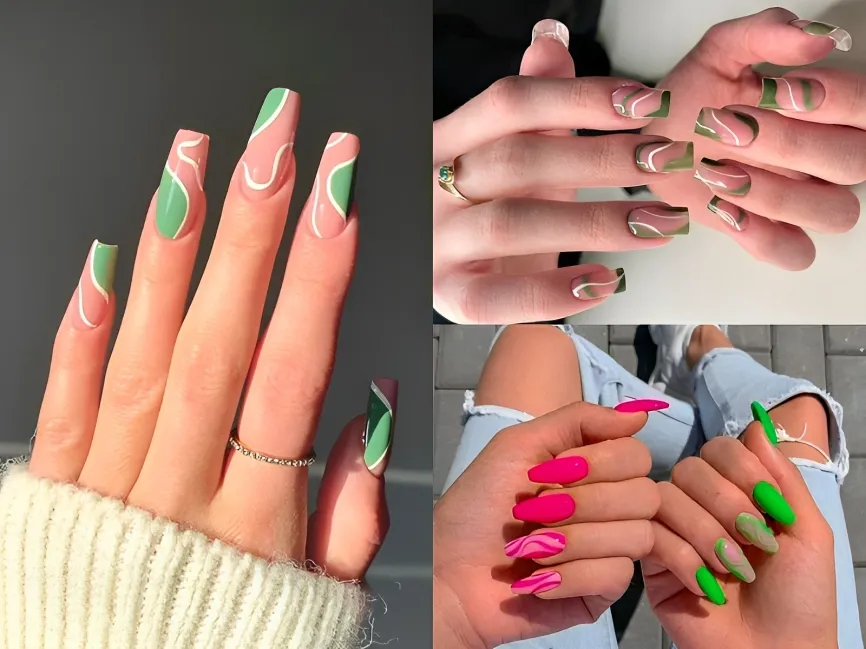 20+ mẫu nail màu xanh lá đẹp độc đáo và sành điệu