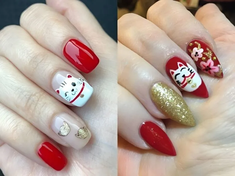 30+ mẫu nail Tết 2024 hot trend, rực rỡ đón Xuân sang