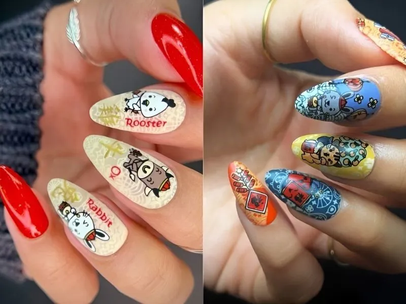 30+ mẫu nail Tết 2024 hot trend, rực rỡ đón Xuân sang