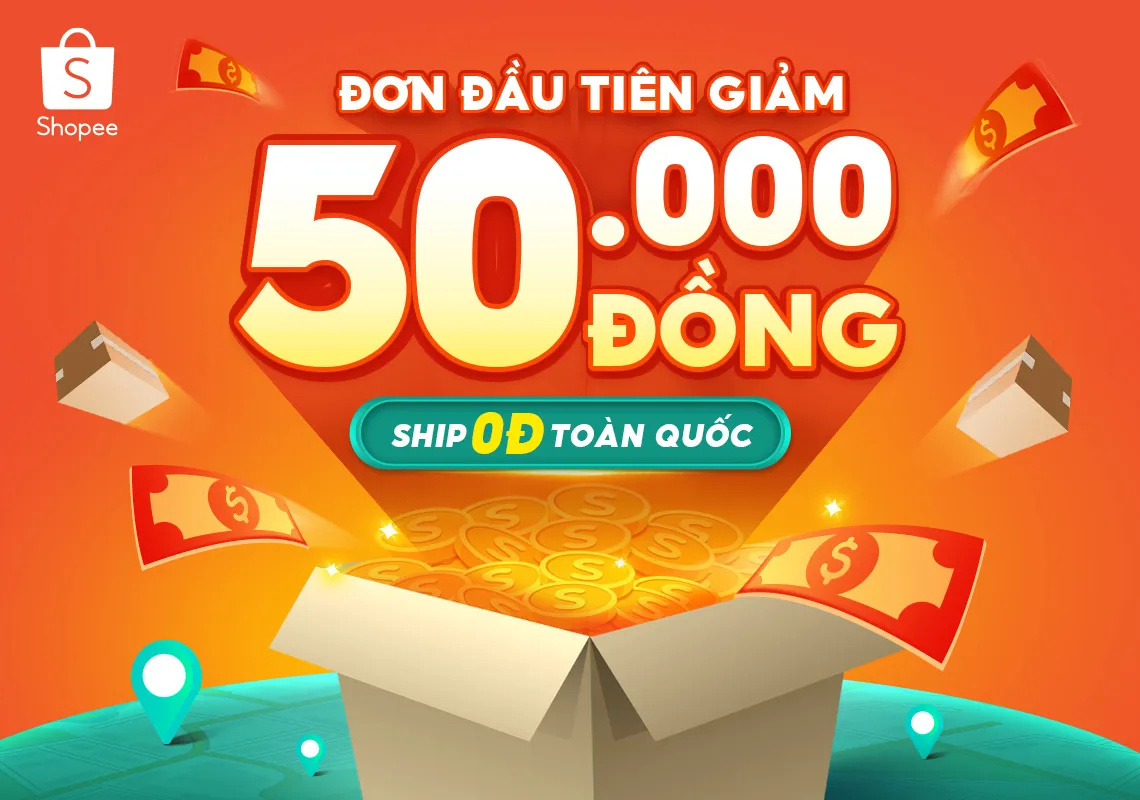 [Cập nhật 3/2024] Ưu đãi khách hàng mới Shopee, tận hưởng đơn đầu tiên giảm 50.000Đ và Ship 0Đ toàn quốc