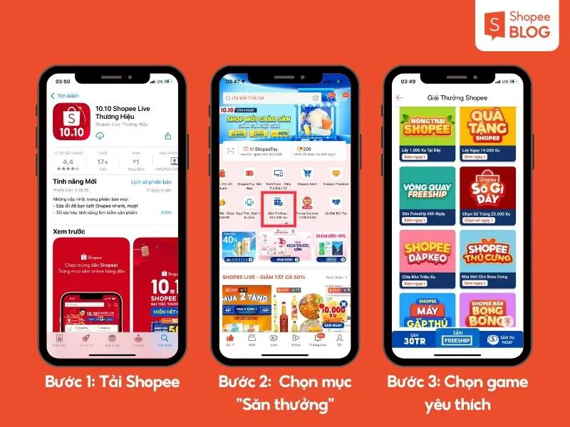 Chơi game trên Shopee Game trúng hàng ngàn phần quà hấp dẫn