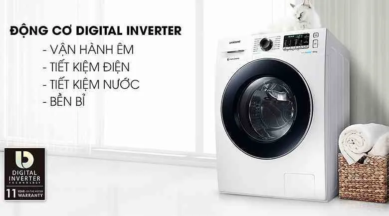 Đánh giá máy giặt Samsung digital inverter 8kg WW80J54E0BX/SV