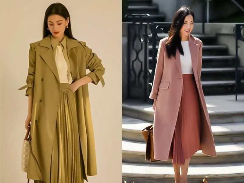 Gợi ý 12+ cách phối đồ với chân váy xếp ly dài mùa đông chuẩn Fashionista