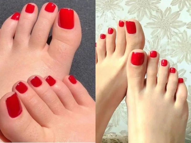 Gợi ý 20+ mẫu móng chân đẹp màu đỏ sáng da và cuốn hút