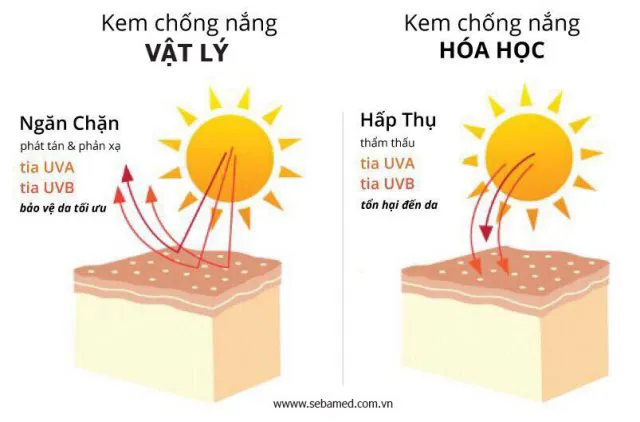 Kem chống nắng vật lý hay hóa học – Giải pháp nào cho làn da?