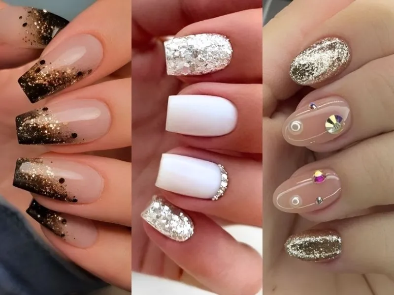 Mách nàng 20+ mẫu nail kim tuyến lấp lánh, đầy cuốn hút