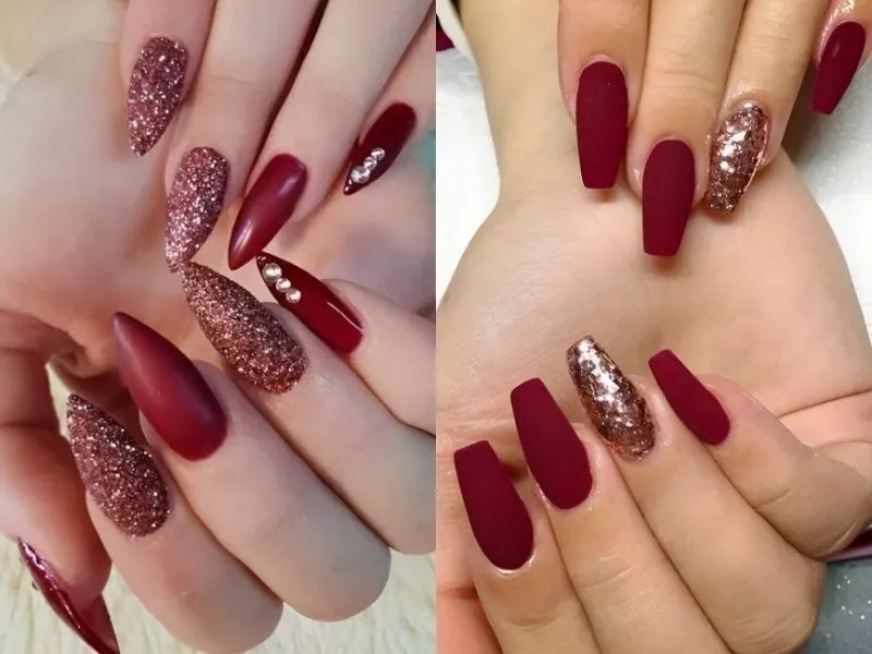 Mách nàng 20+ mẫu nail kim tuyến lấp lánh, đầy cuốn hút