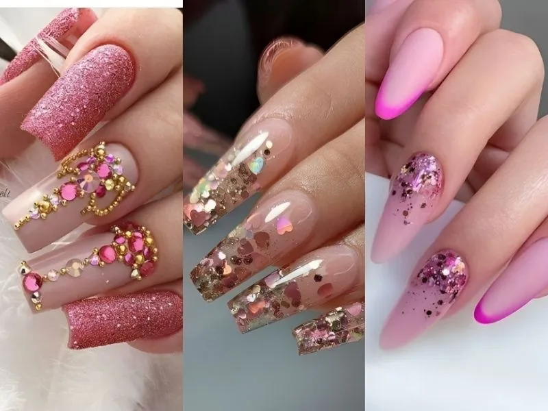 Mách nàng 20+ mẫu nail kim tuyến lấp lánh, đầy cuốn hút