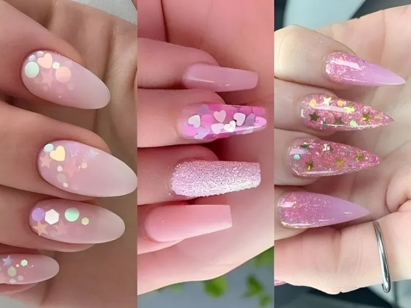 Mách nàng 20+ mẫu nail kim tuyến lấp lánh, đầy cuốn hút