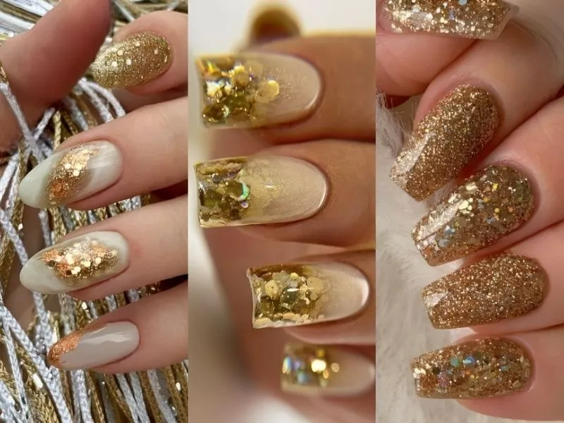 Mách nàng 20+ mẫu nail kim tuyến lấp lánh, đầy cuốn hút