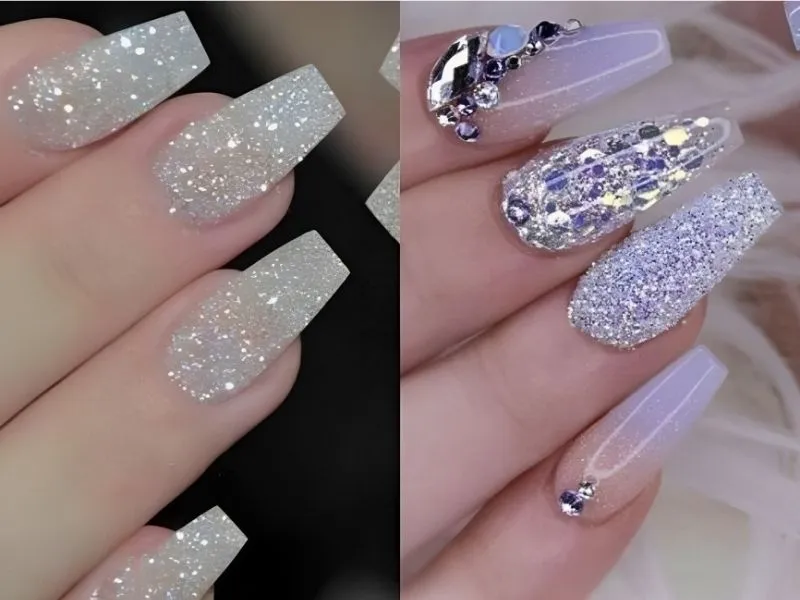 Mách nàng 20+ mẫu nail kim tuyến lấp lánh, đầy cuốn hút