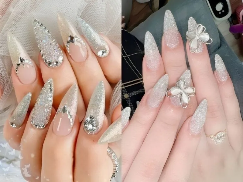 Mách nàng 20+ mẫu nail kim tuyến lấp lánh, đầy cuốn hút