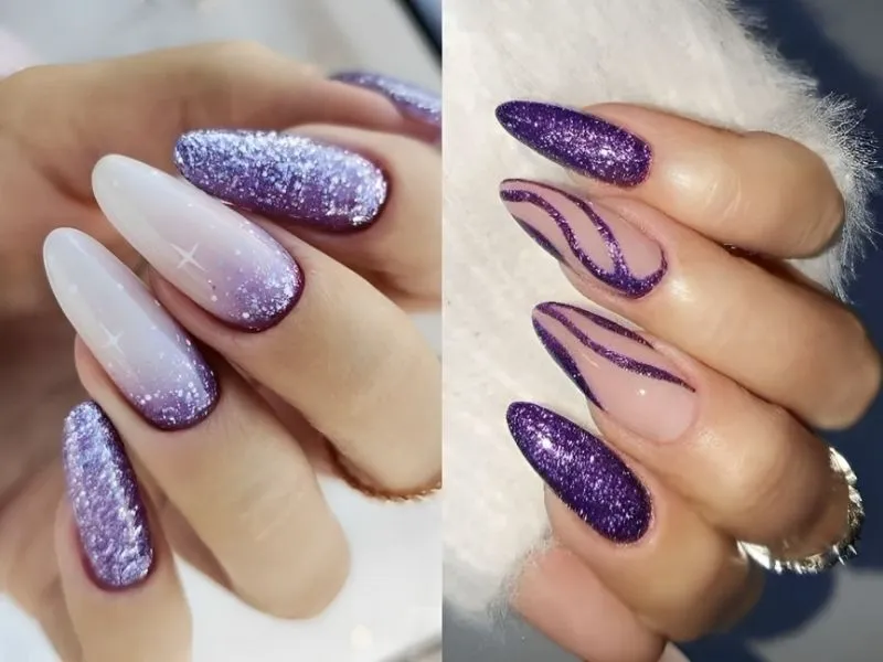 Mách nàng 20+ mẫu nail kim tuyến lấp lánh, đầy cuốn hút