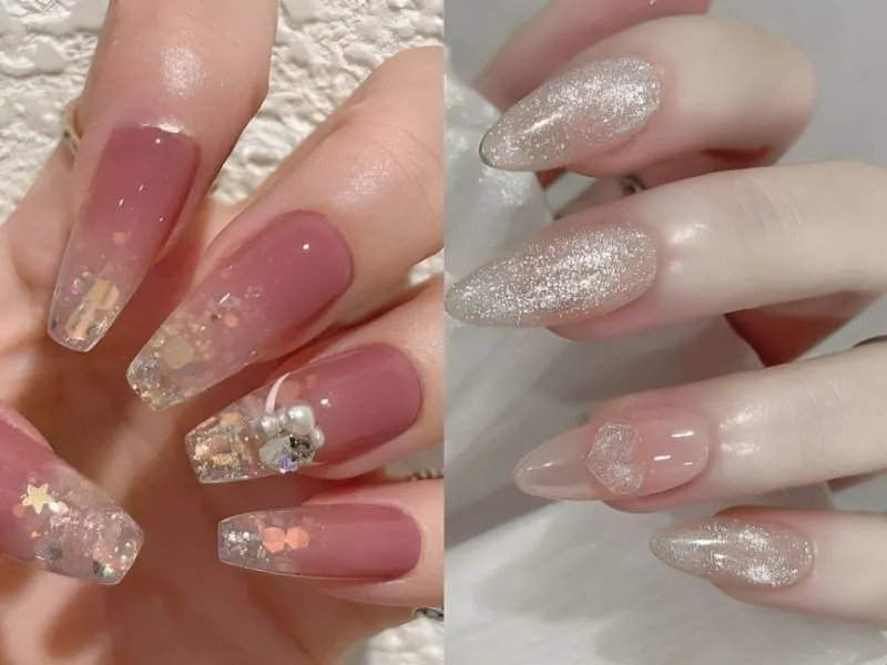 Mách nàng 20+ mẫu nail kim tuyến lấp lánh, đầy cuốn hút