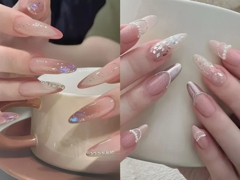 Mách nàng 20+ mẫu nail kim tuyến lấp lánh, đầy cuốn hút