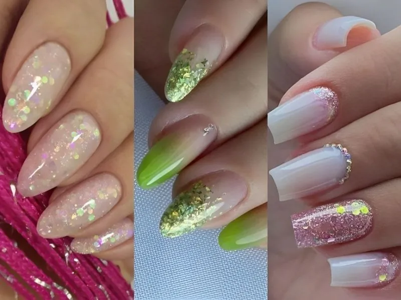 Mách nàng 20+ mẫu nail kim tuyến lấp lánh, đầy cuốn hút