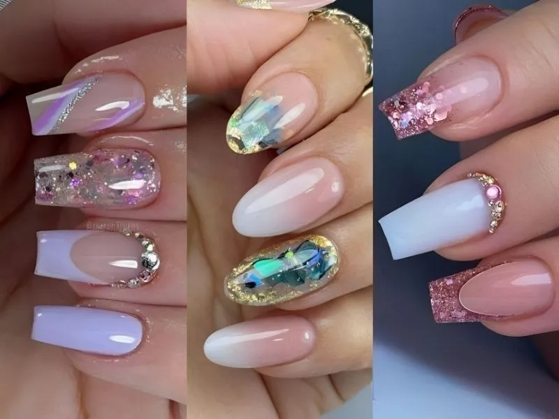 Mách nàng 20+ mẫu nail kim tuyến lấp lánh, đầy cuốn hút