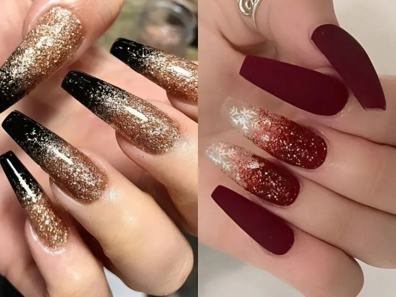 Mách nàng 20+ mẫu nail kim tuyến lấp lánh, đầy cuốn hút