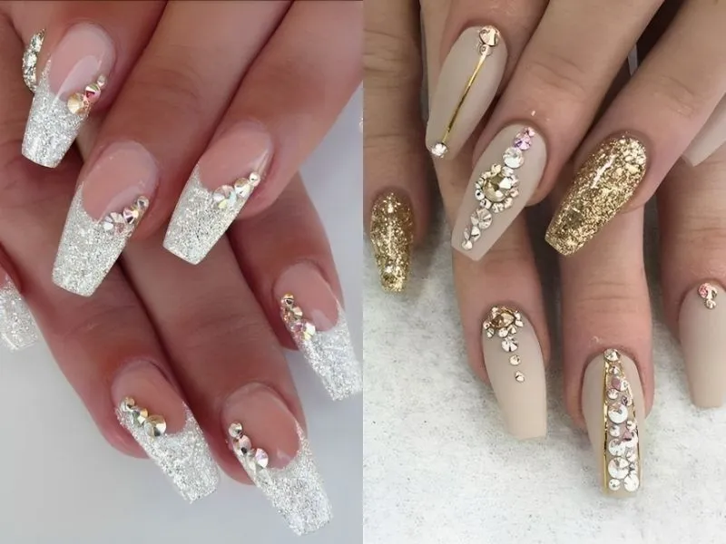 Mách nàng 20+ mẫu nail kim tuyến lấp lánh, đầy cuốn hút