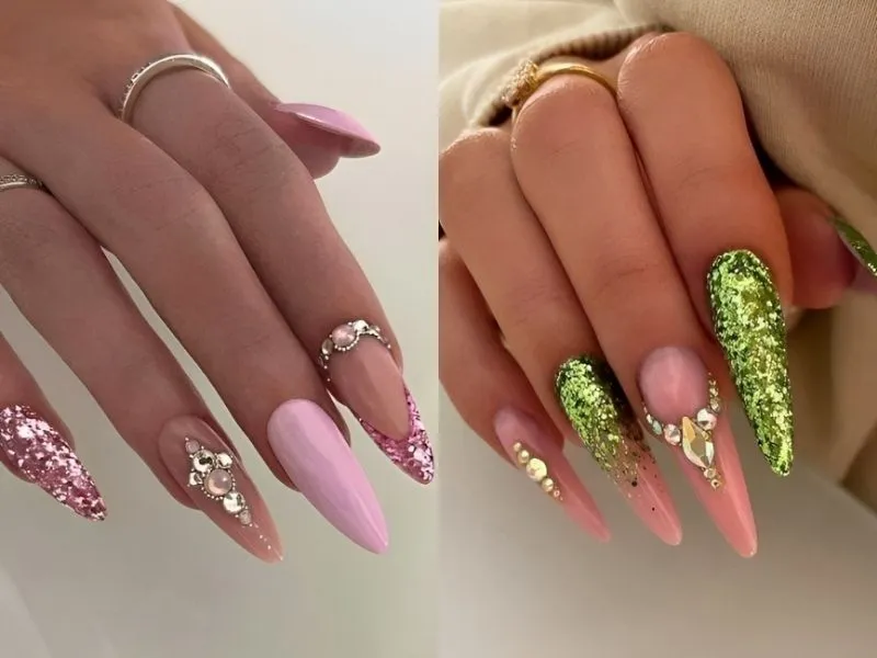 Mách nàng 20+ mẫu nail kim tuyến lấp lánh, đầy cuốn hút