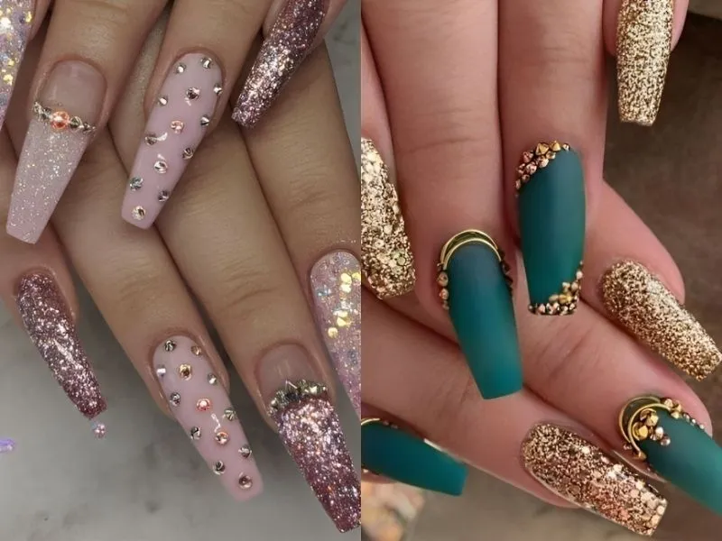 Mách nàng 20+ mẫu nail kim tuyến lấp lánh, đầy cuốn hút