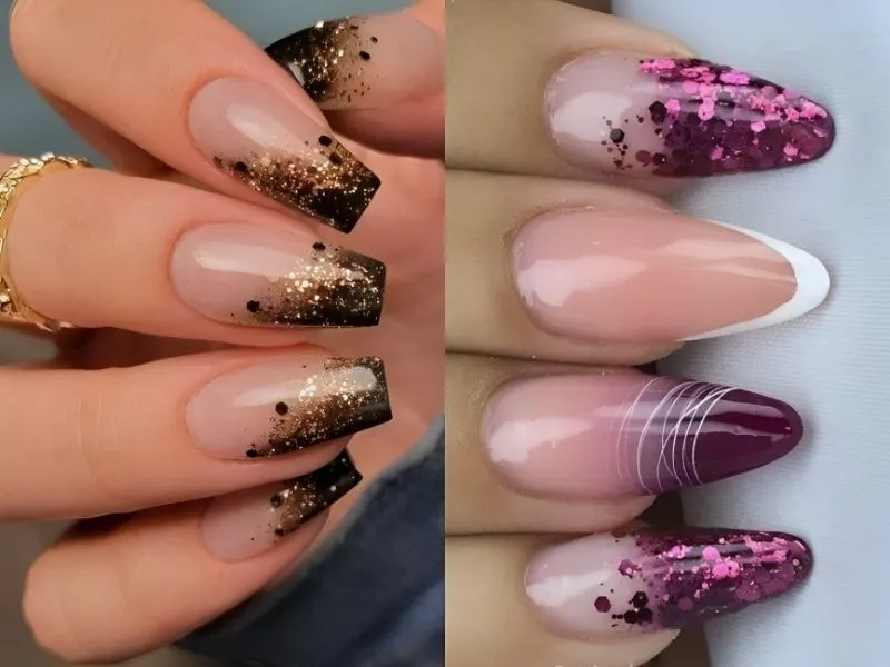 Mách nàng 20+ mẫu nail kim tuyến lấp lánh, đầy cuốn hút