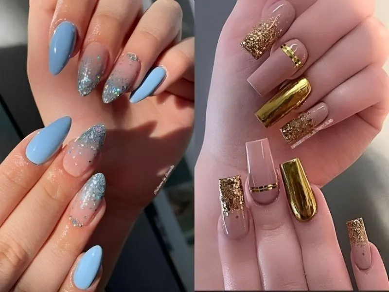 Mách nàng 20+ mẫu nail kim tuyến lấp lánh, đầy cuốn hút