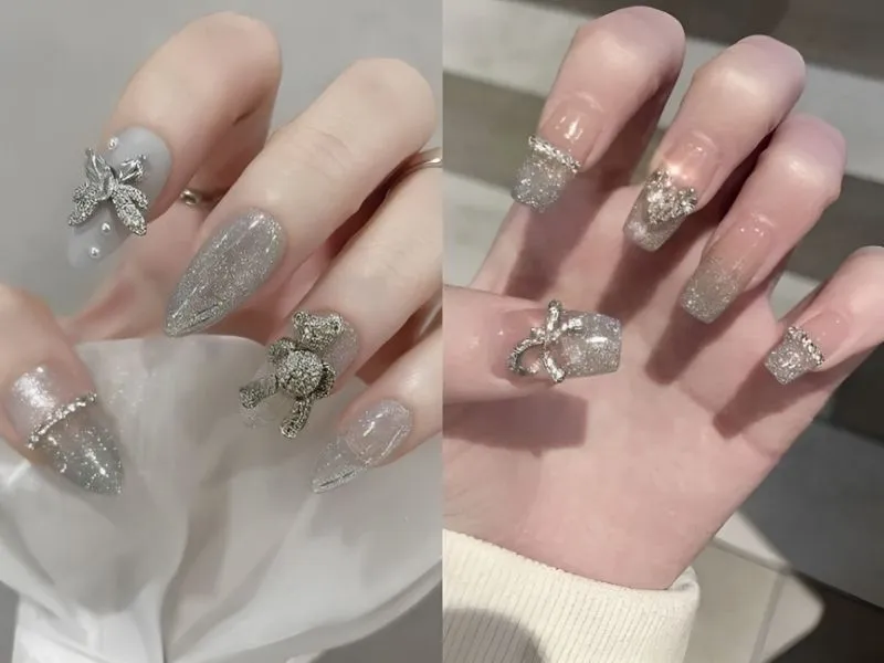 Mách nàng 20+ mẫu nail kim tuyến lấp lánh, đầy cuốn hút