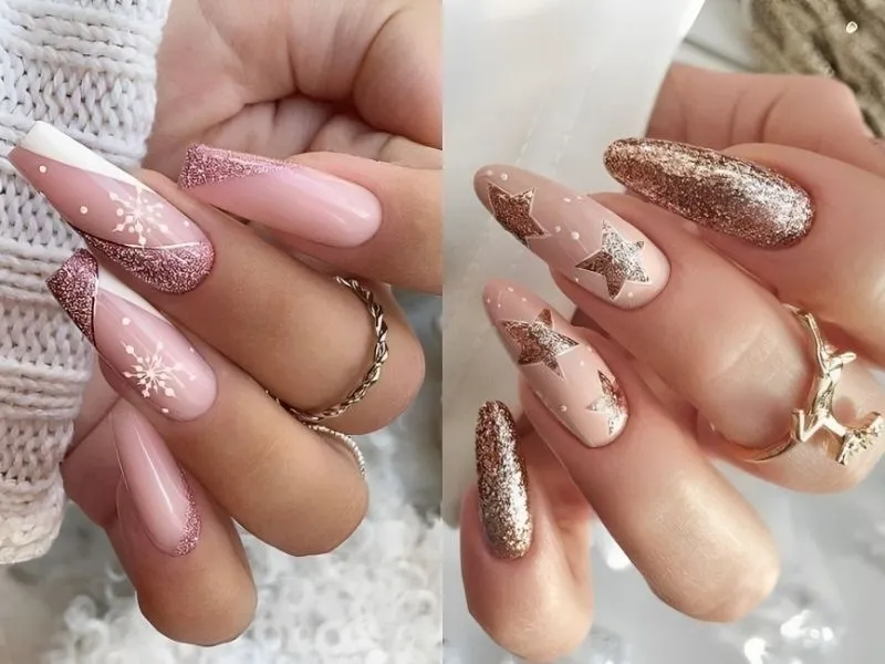 Mách nàng 20+ mẫu nail kim tuyến lấp lánh, đầy cuốn hút