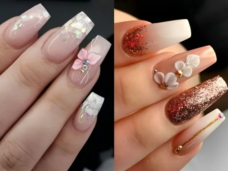 Mách nàng 20+ mẫu nail kim tuyến lấp lánh, đầy cuốn hút